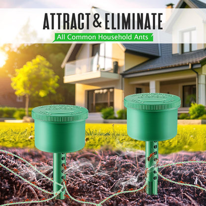 Qualirey Ant Bait Stations - Reusable Multi-Surface Ant Control | 2 Pack for Effective Home & Outdoor Use