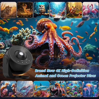Galaxy Projector Pro - 360° Star & Ocean Night Light with 25 4K Discs