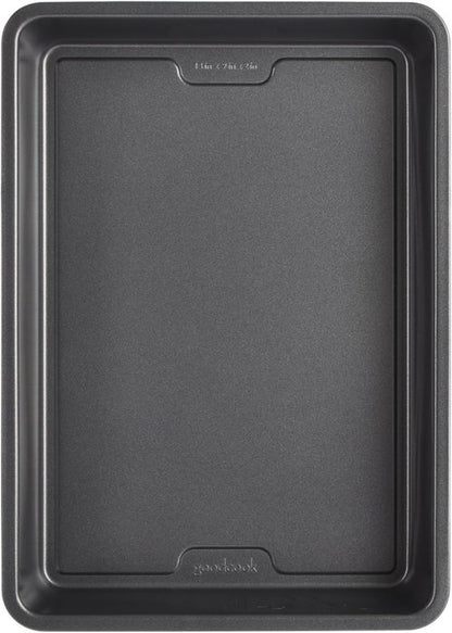 GoodCook PRO Nonstick Oblong Baking Pan - Scratch-Resistant Carbon Steel, 9 x 13-Inch, Gray | Oven Safe to 480°F