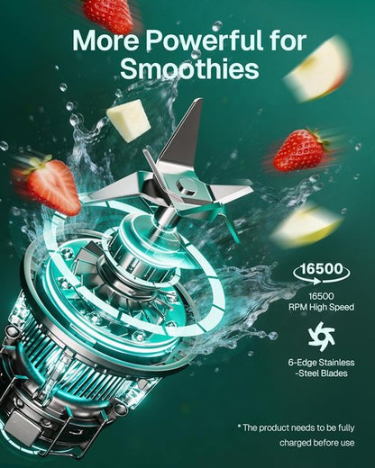 Behome Portable Blender - Personal Juicer for Smoothies & Shakes, 14 OZ, USB-C Rechargeable, BPA-Free