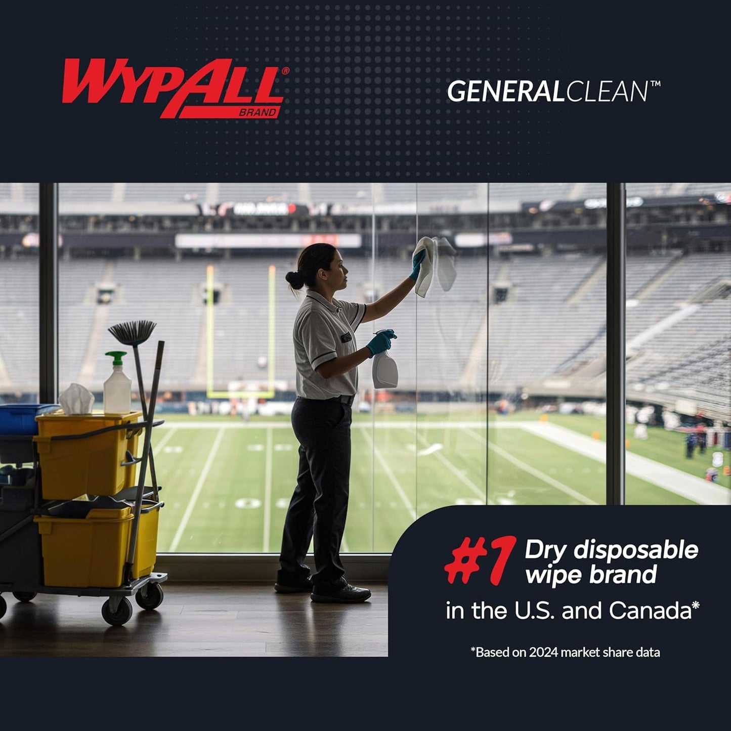 WypAll GeneralClean Jumbo Cleaning Wipes - Strong, Absorbent Cloths | Blue, 1 Roll of 1,100 Sheets
