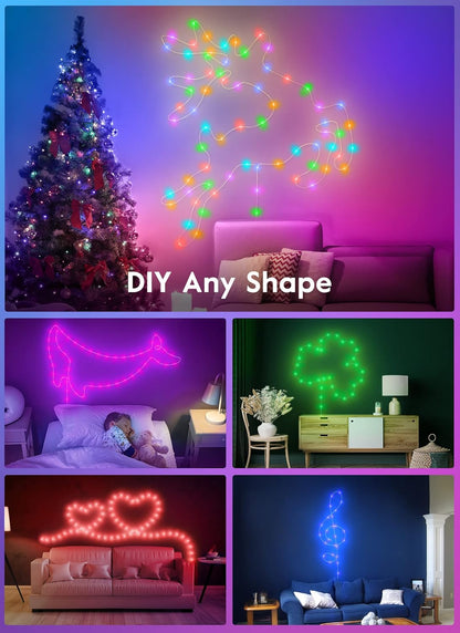 Minetom Color Changing Fairy Lights - 33FT 100 LED String Lights with Remote & 11 Modes for Indoor Use