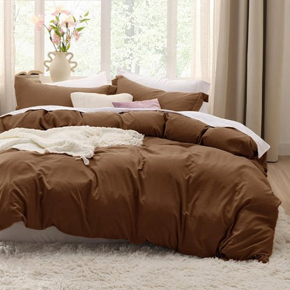 Bedsure King Size Duvet Cover Set - Extra Soft Prewashed Cotton-Like Bedding, 3 Pieces with Zipper Closure & 2 Pillow Shams, 104x90 Inches