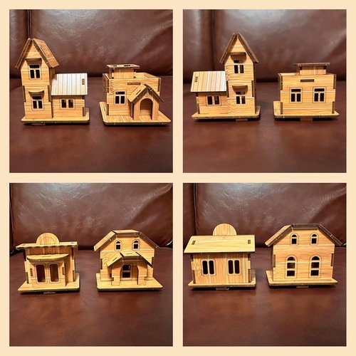 Log Cabin 3D Wooden Puzzle by [Brand Name] - DIY Miniature House Model Kit for Adults & Teens