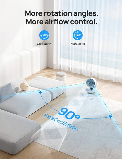 DREO Oscillating Fan for Bedroom, 13 Inch Quiet Table Fans for Home Whole Room, 70ft Powerful Airflow, Desk Air Circulator Fan with Remote, 120° Adjustable Tilt, 4 Speeds, 8H Timer, for Office Desktop