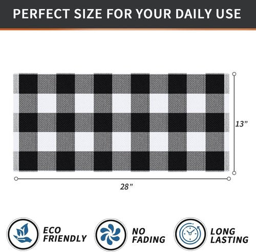 Homaxy Cotton Waffle Weave Kitchen Towels - Super Soft & Absorbent, 13 x 28 Inches | 4-Pack in White & Black