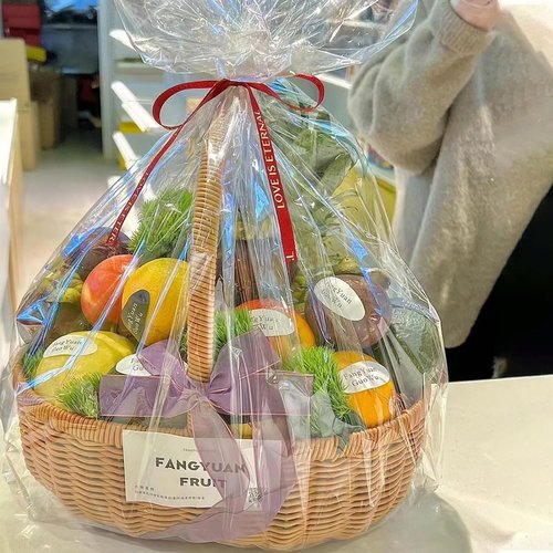 Clear Gift Bags 10 PCS 24x30 Inches Large Cellophane Wrap for Gift Baskets Wrapping Plastic with Ties for Gift Giving, Packaging Products