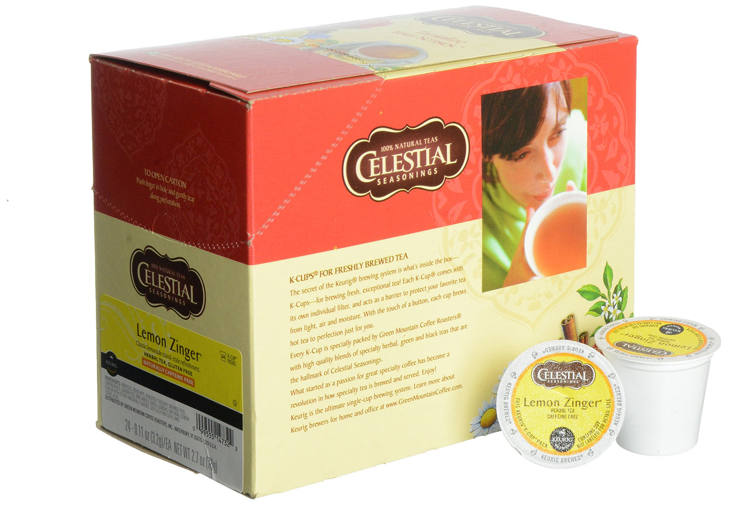 Celestial Seasonings Lemon Zinger Herbal Tea, 24 Count