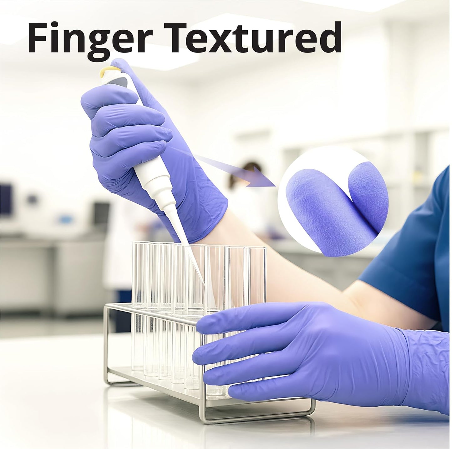 SwiftGrip Disposable Nitrile Exam Gloves - 3mil, Medium, Box of 100 | Violet, Latex-Free, Powder-Free, Food-Safe