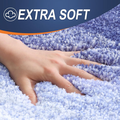 OLANLY Bathroom Rugs - Extra Soft Microfiber Mat 30x20 | Quick Dry, Machine Washable, Rubber Backing, Blue-Violet