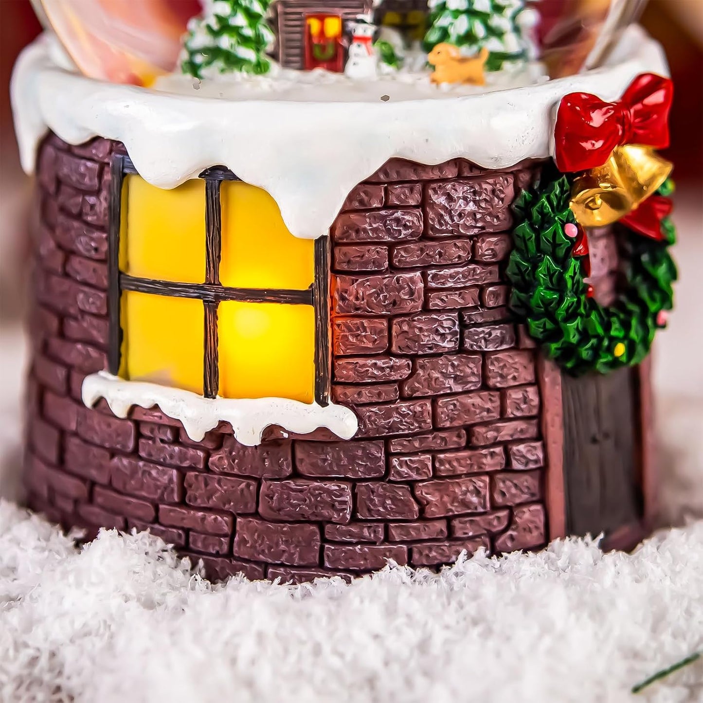 Skiennix Christmas Music Box Snow Globe - Musical Village Glitter Gift for Women & Kids | Plays Silent Night Tune