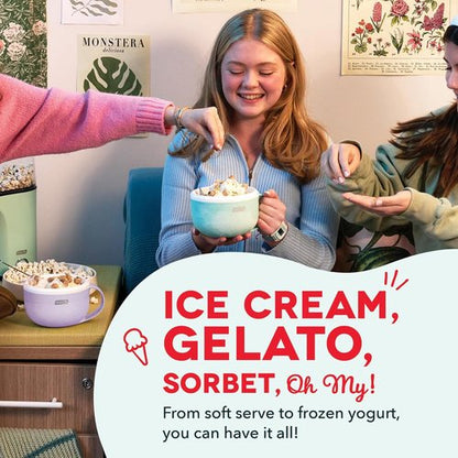 Dash My Mug Ice Cream Maker - Create Delicious Gelato, Frozen Yogurt & Sorbet - Easy to Clean - Aqua, 2 Bowls