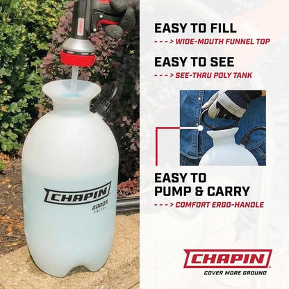 Chapin 20004 Pump Sprayer - 1-Gallon SureSpray Tank with Adjustable Nozzle & Long Reach Hose