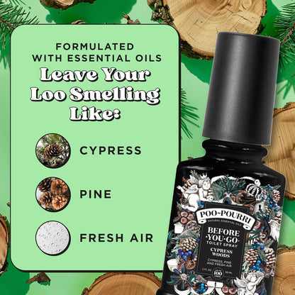 Poo-Pourri Before-You-Go Toilet Spray - Cypress Woods Scent, 2 Fl Oz | Freshen Up Your Bathroom
