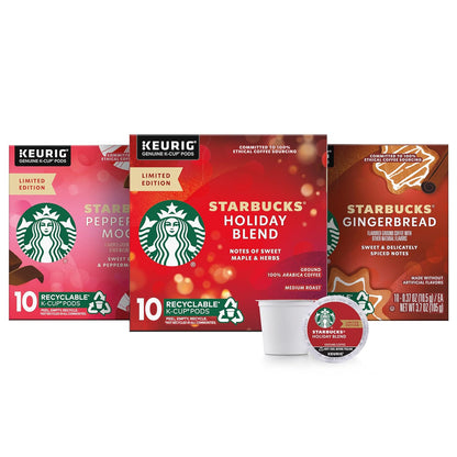 Starbucks K-Cup Coffee Pods - Medium Roast & Naturally Flavored, 100% Arabica | 30 Pods in 3 Boxes