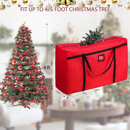Christmas Tree Storage Bag by [Brand Name] - Heavy Duty 600D Oxford Container for 4-5 Ft Trees | Durable Zipper & Handles