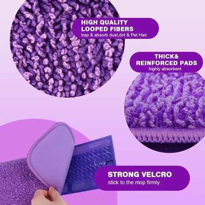 HOMEXCEL Microfiber Mop Pads - Reusable PowerMop Refills for 13''-15'' Spray Mops | Machine Washable, Pack of 4
