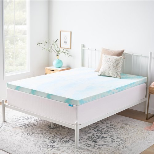 Linenspa 3 Inch Swirl Gel Memory Foam Mattress Topper, California King Size – Cooling Gel Infused, Ventilation Holes – Pressure Relieving Bed Topper – CertiPUR Certified