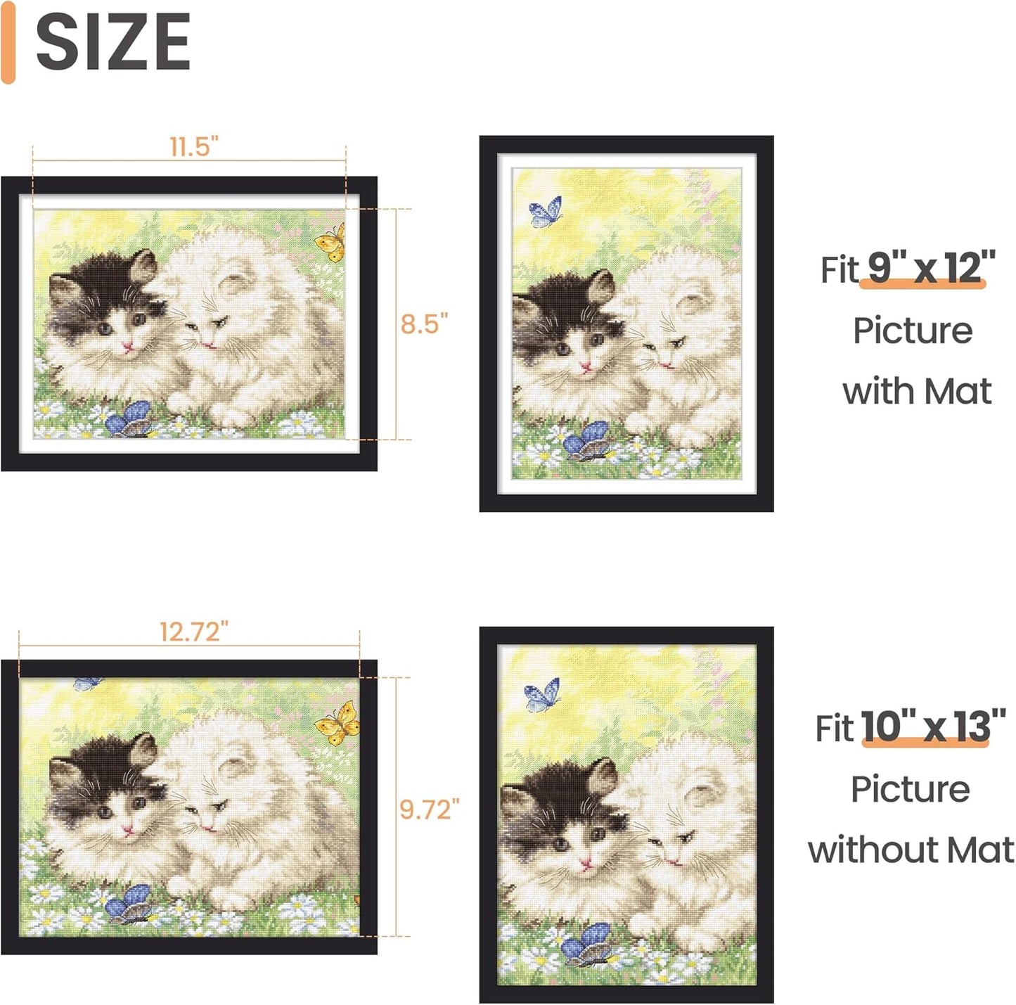 Upsimples 10x13 Picture Frame - Versatile Wall Hanging for 9x12 Photos with Mat, Black, 1 Pack