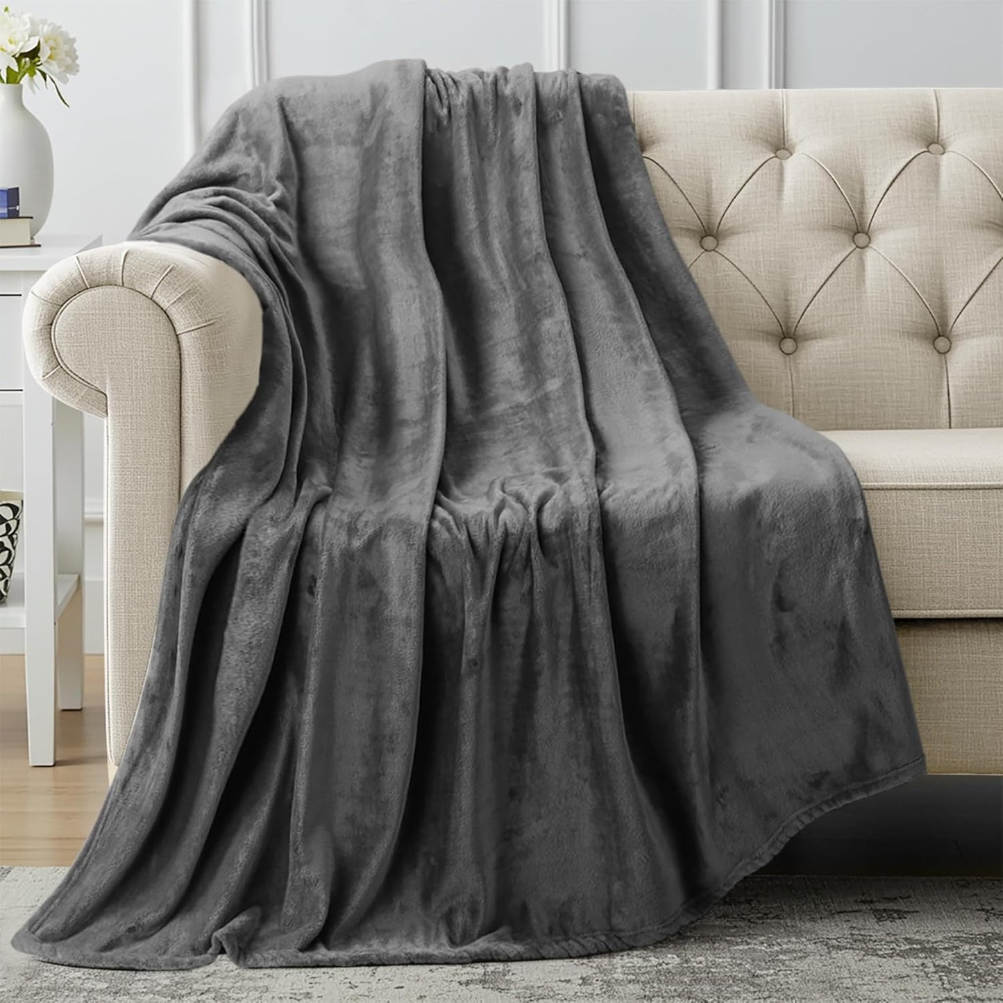 Utopia Bedding Fleece Blanket - Luxury Anti-Static Soft Microfiber Throw | Grey 50x60 Inch