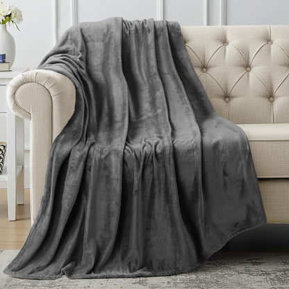 Utopia Bedding Fleece Blanket - Luxury Anti-Static Soft Microfiber Throw | Grey 50x60 Inch