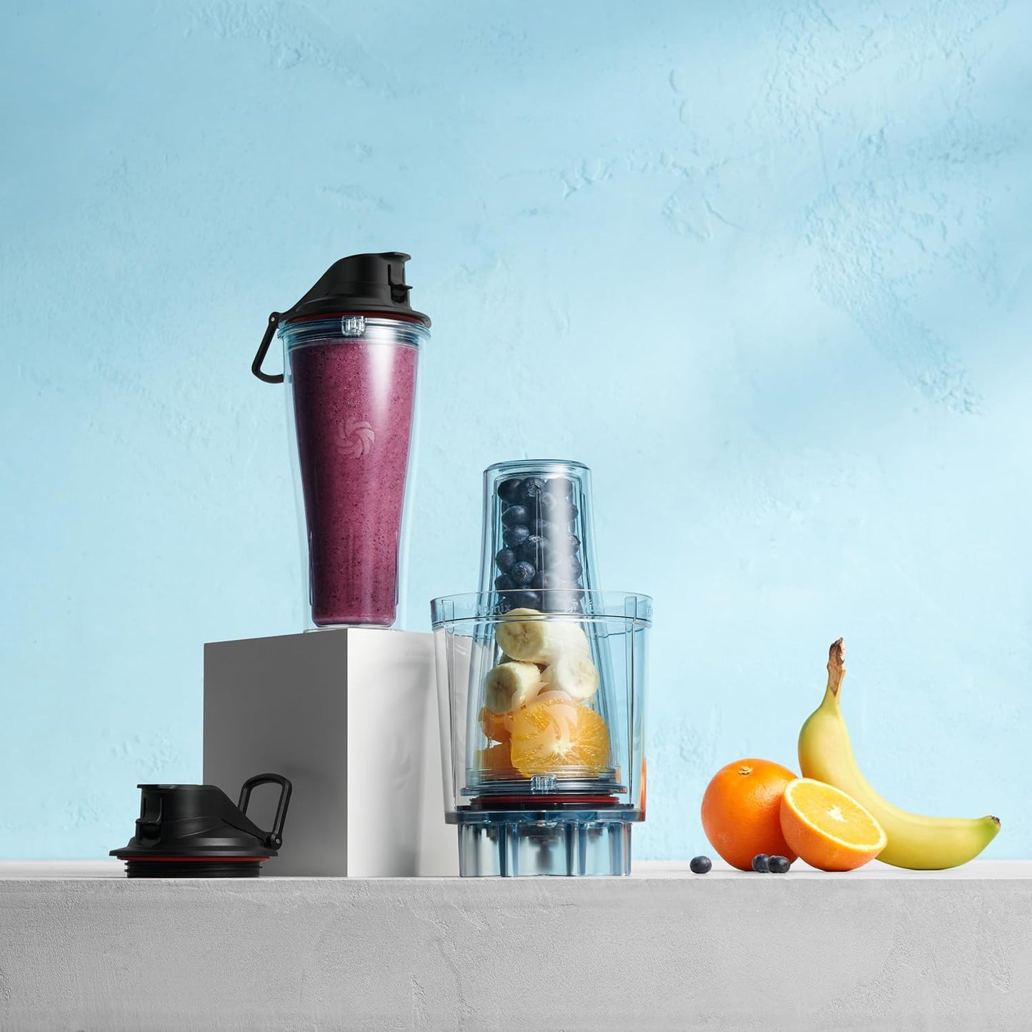 Vitamix Personal Cup Adapter - BPA-Free, Dishwasher-Safe with Two 20-Ounce Blender Cups & Lids