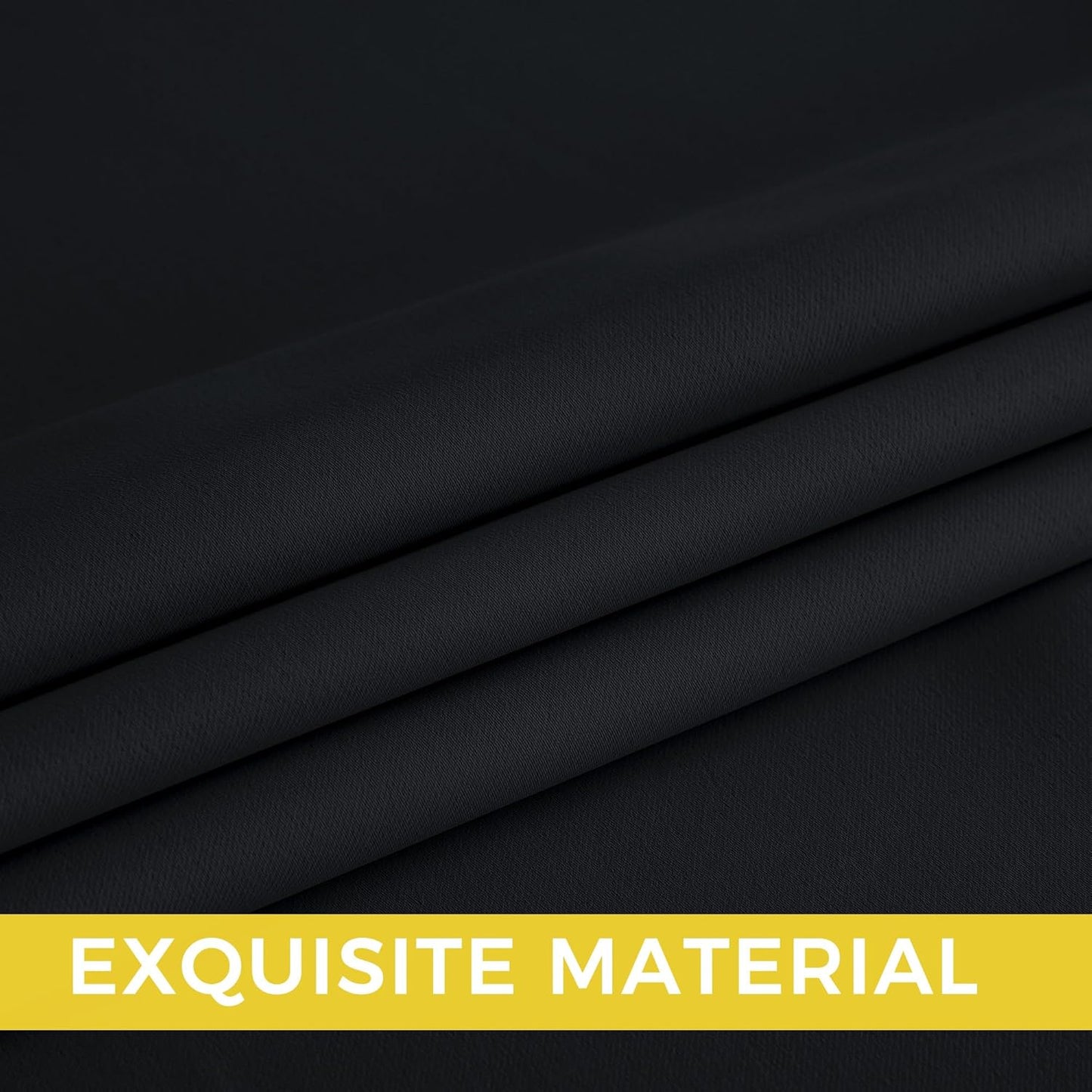 NICETOWN Blackout Curtains - Grommet Drapes for Total Darkness - 95 Inches Long, Black