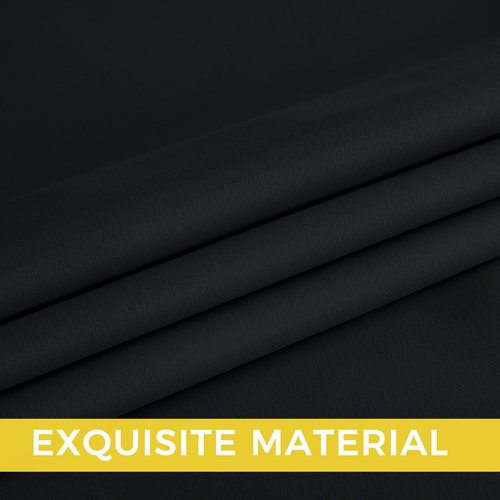NICETOWN Room Darkening Draperies Curtains Panels, 2 Panels Black W52 x L90