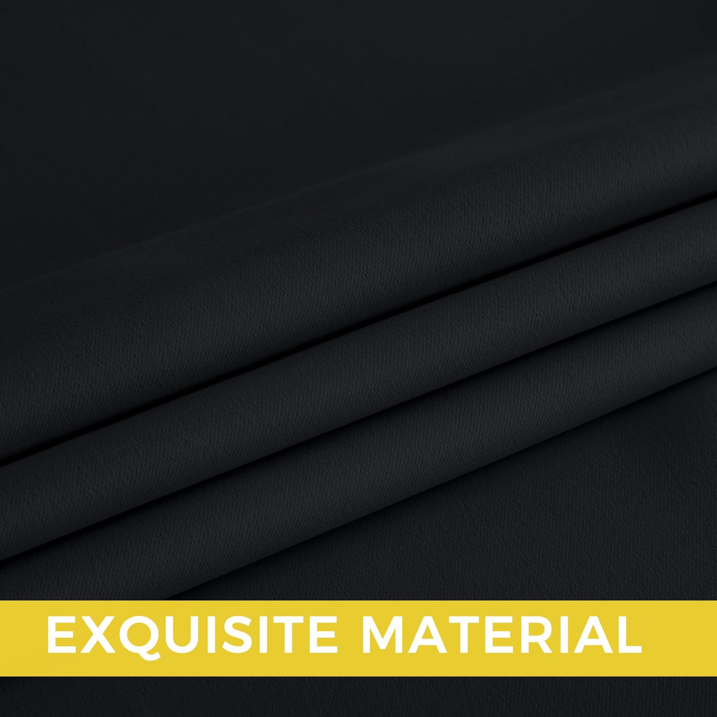 NICETOWN Room Darkening Draperies Curtains Panels, 2 Panels Black W52 x L102