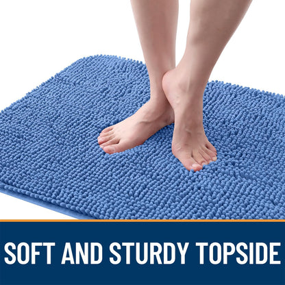OLANLY Dog Door Mat - Absorbent Non-Slip Washable Doormat for Muddy Paws | 50x30 Cornflower Blue