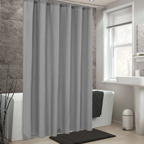 ALYVIA SPRING Long Fabric Shower Curtain Liner Waterproof - 72" x 74", Soft & Lightweight Longer Shower Curtain with 3 Magnets, Machine Washable - 72x74, Grey