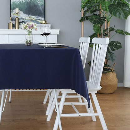 FOLINS&HOME Navy Blue Square Tablecloth - Wrinkle-Free Waterproof Polyester | Heavy-Duty 54 x 54 Inch for Parties & Events