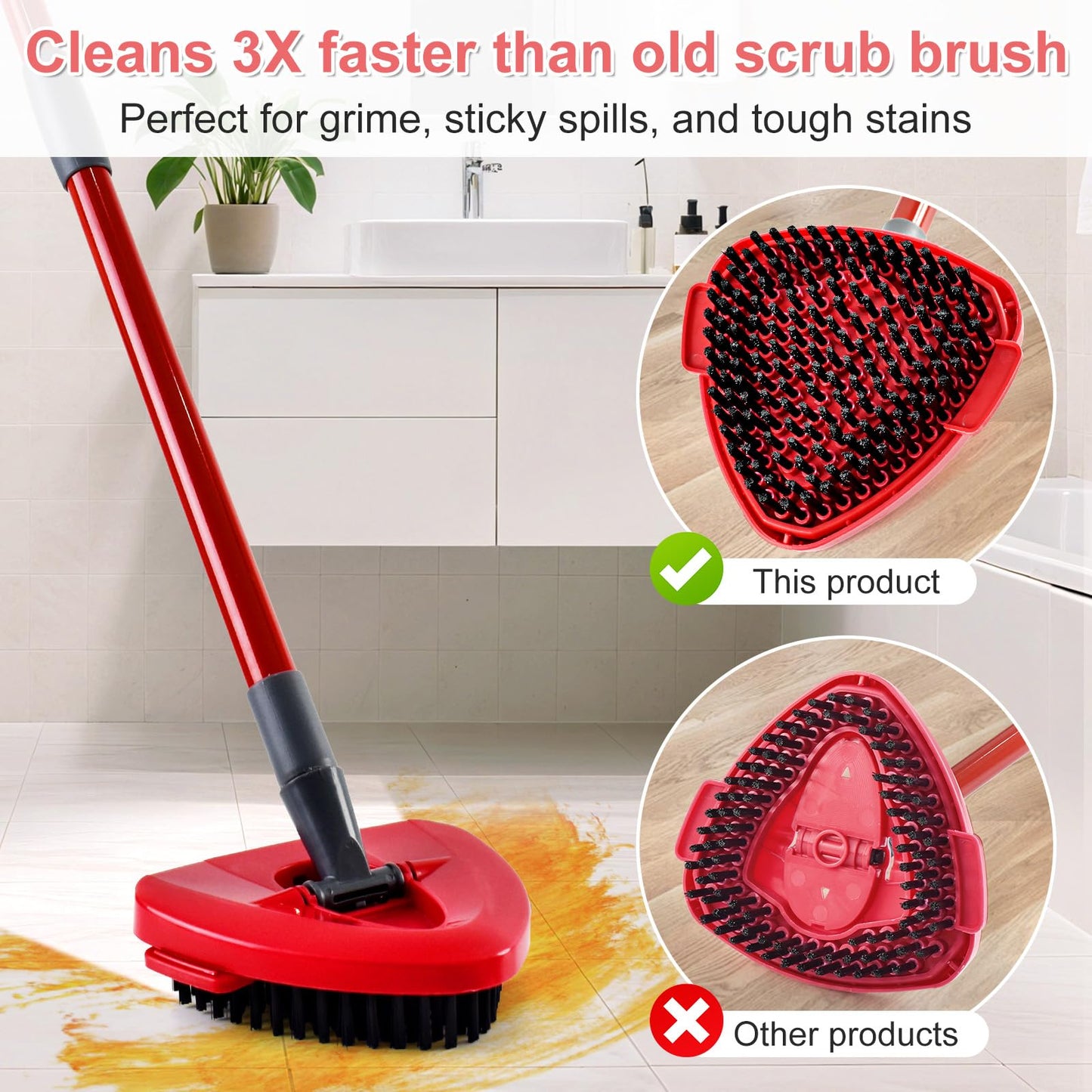 Mop Heads Replacement for Ocedar, Mop Replace Head for Ocedar EasyWring 1 Tank, Microfiber Spin Mop Refills, Include 4 Spin Mop Replacement Head Deep Cleaning Machine Washable with 2 Scrubber Mop Head