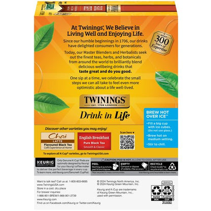 Twinings Earl Grey Black Tea K-Cup Pods for Keurig, 24 Count (Pack of 2), Flavoured with Citrus and Bergamot, Caffeinated, Enjoy Hot or Iced