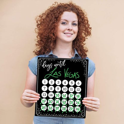 Event Countdown Board - 10" x 12" Black Dry Erase Calendar | Days Until Photo Prop Made in the USA