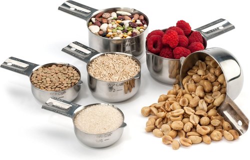 Hudson Essentials Stainless Steel Measuring Cups - Durable 6-Piece Set for Accurate Cooking