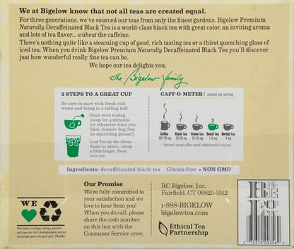 Bigelow Decaffeinated Black Tea - Premium 48 Count Individually Wrapped Tea Bags | Smooth Flavor