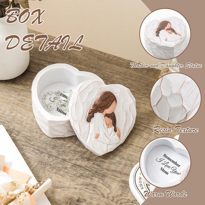 Mom and Daughter Figurine Keepsake Box - Hand-Painted 3D Jewelry & Trinket Storage | Perfect Gift for Mother's Day & Birthdays