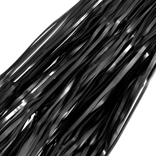 GREATRIL Black Fringe Backdrop - Festive Outdoor Streamers for Holiday Decor | 3.2ft x 8.2ft, 2 Packs