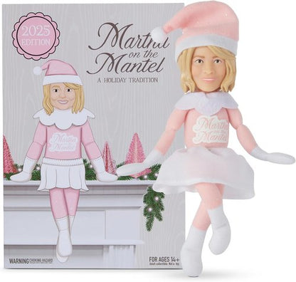Martha Stewart 12” Plush Collectible Christmas Figurines - Festive Mantle Decor for 2025
