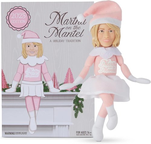 Martha Stewart 12” Plush Collectible Christmas Figurines - Festive Mantle Decor for 2025