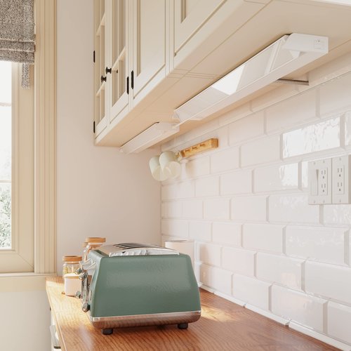 GETINLIGHT 24-inch Swivel LED Under Cabinet Lights, Glass Lens, Selectable White 2700K/4000K/5000K, Dimmable with Wall Dimmers, White Finish, IN-0202-3-WH