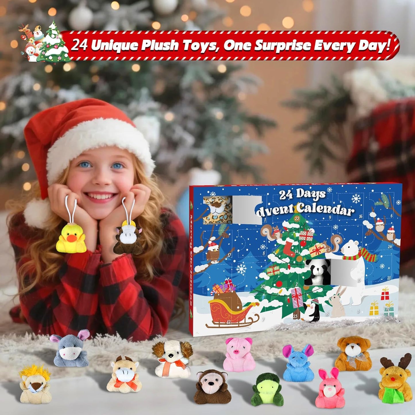 Christmas Advent Calendar 2025 by [Brand Name] - 24 Days of Surprises with Mini Plush Toys | Perfect for Kids & Teens