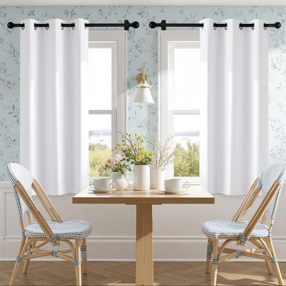 NICETOWN 100% Blackout Window Curtain Panels 90 inch Length for Living Room, Set of 2, Snow White, 42 inches Wide, Thermal Insulated Drapes