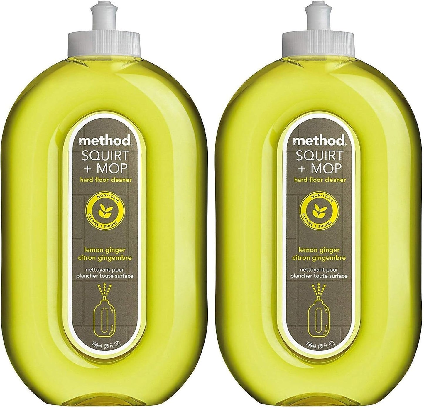 Method Squirt & Mop Hard Floor Cleaner - Lemon Ginger Scent - 25 Fl Oz (Pack of 2)