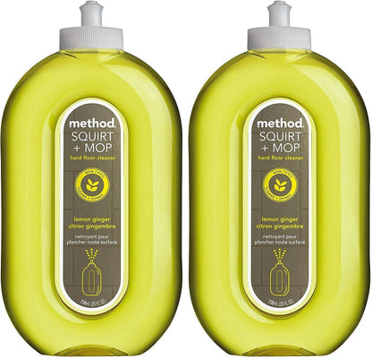 Method Squirt & Mop Hard Floor Cleaner - Lemon Ginger Scent - 25 Fl Oz (Pack of 2)