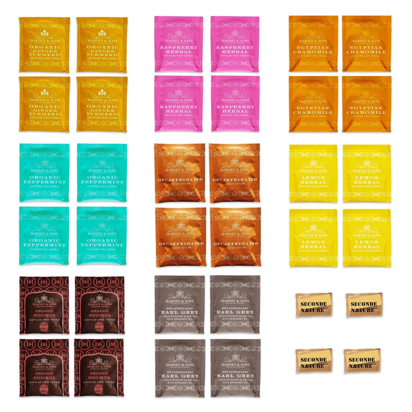 Harney & Sons - 8 Famous Decaffeinated Tea Sampler Collection, 32 Counts