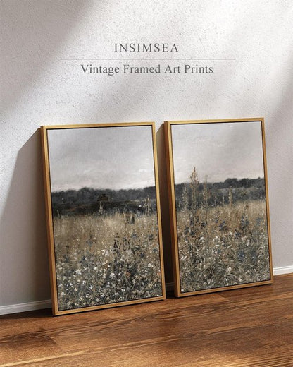 InSimSea Framed Wall Art - Vintage Landscape Canvas Prints for Living Room & Bedroom | 16"x24" Set of 2