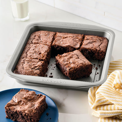 Circulon Nonstick Bakeware Square Cake Pan - 9 Inch, Durable Gray Design for Easy Baking