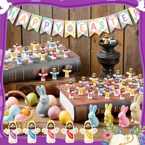 Little Jesus Figures by [Brand Name] - 100Pcs Multicolor Miniature Collectible Figurines for Easter & Religious Gifts
